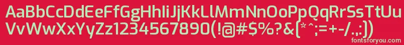 フォントExoSemibold – 赤い背景に緑の文字