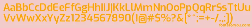 フォントExoSemibold – オレンジの文字がピンクの背景にあります。