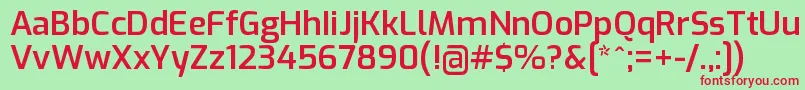 Шрифт ExoSemibold – красные шрифты на зелёном фоне