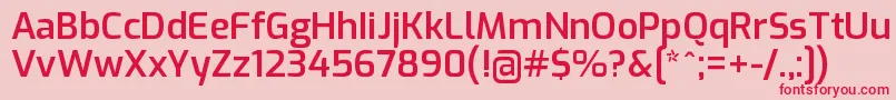 ExoSemibold-Schriftart – Rote Schriften auf rosa Hintergrund