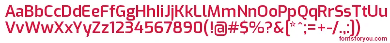 ExoSemibold-Schriftart – Rote Schriften auf weißem Hintergrund