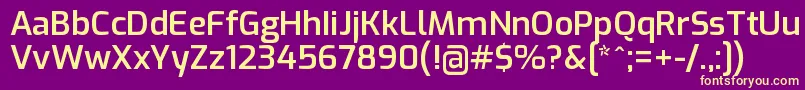 フォントExoSemibold – 紫の背景に黄色のフォント
