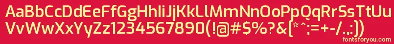 フォントExoSemibold – 黄色の文字、赤い背景