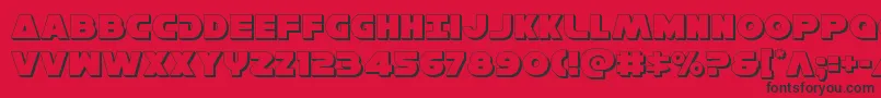 Hansolov33D Font – Black Fonts on Red Background
