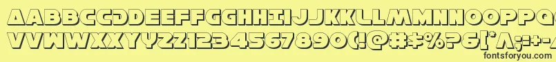 Hansolov33D Font – Black Fonts on Yellow Background