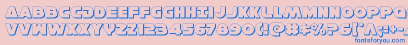 Hansolov33D Font – Blue Fonts on Pink Background