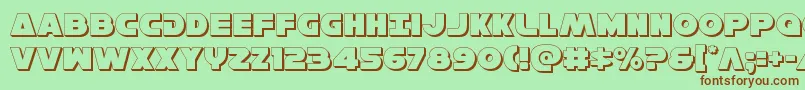 Hansolov33D Font – Brown Fonts on Green Background