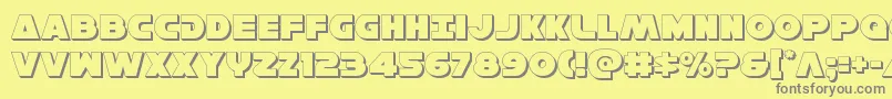 Hansolov33D Font – Gray Fonts on Yellow Background