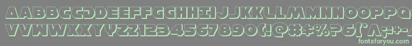 Fonte Hansolov33D – fontes verdes em um fundo cinza