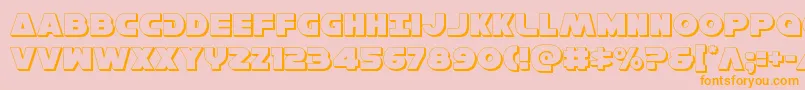 Hansolov33D Font – Orange Fonts on Pink Background