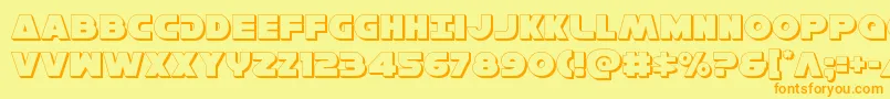Hansolov33D Font – Orange Fonts on Yellow Background