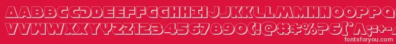 Hansolov33D Font – Pink Fonts on Red Background
