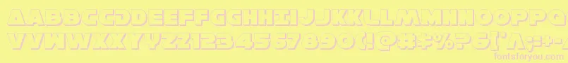 Hansolov33D Font – Pink Fonts on Yellow Background