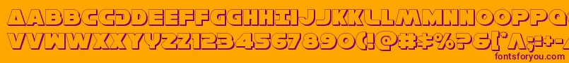 Hansolov33D Font – Purple Fonts on Orange Background