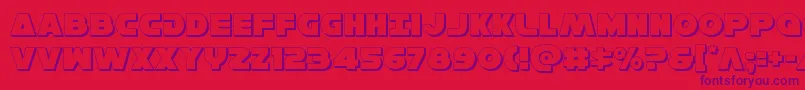 Hansolov33D Font – Purple Fonts on Red Background