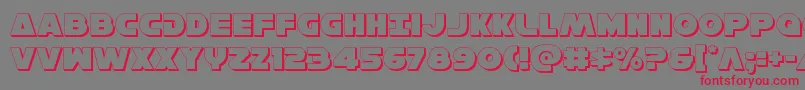 Hansolov33D Font – Red Fonts on Gray Background