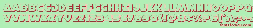 Hansolov33D Font – Red Fonts on Green Background