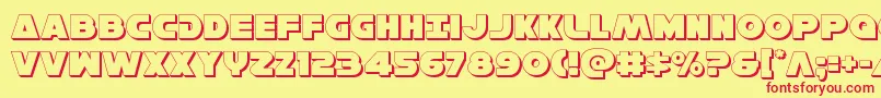 Hansolov33D Font – Red Fonts on Yellow Background