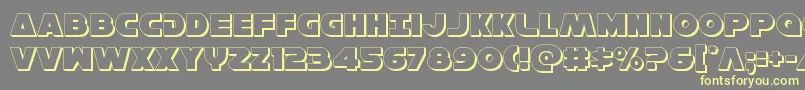 Hansolov33D Font – Yellow Fonts on Gray Background