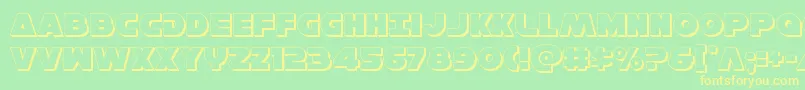 Hansolov33D Font – Yellow Fonts on Green Background