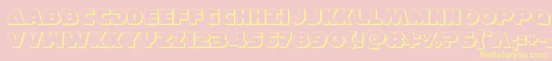 Hansolov33D Font – Yellow Fonts on Pink Background
