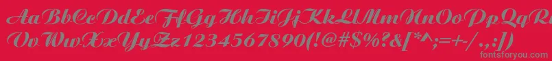 Ariston-Schriftart – Graue Schriften auf rotem Hintergrund