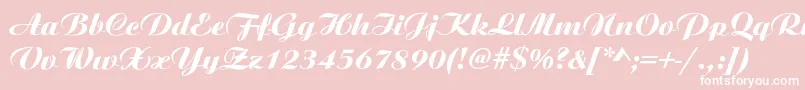 Ariston-Schriftart – Weiße Schriften auf rosa Hintergrund