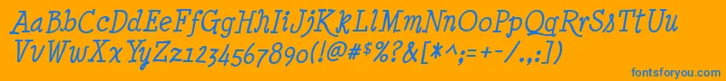 Minyni Font – Blue Fonts on Orange Background