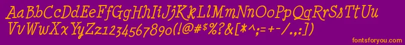 Minyni Font – Orange Fonts on Purple Background