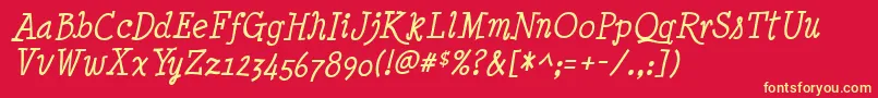 Minyni Font – Yellow Fonts on Red Background