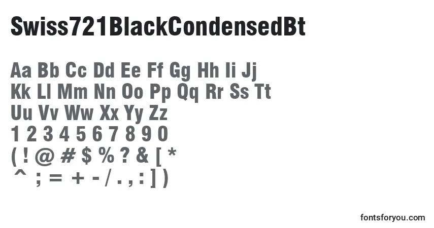 Swiss721BlackCondensedBt-fontti – aakkoset, numerot, erikoismerkit