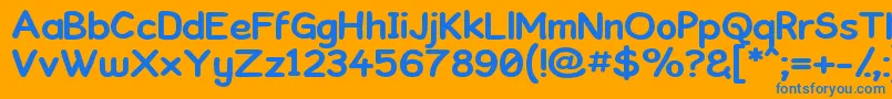 Kronika ffy Font – Blue Fonts on Orange Background