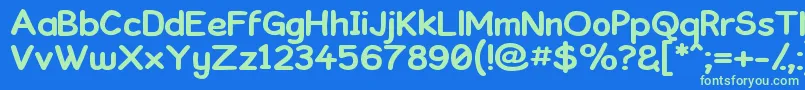 Kronika ffy Font – Green Fonts on Blue Background