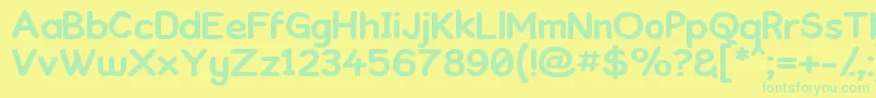 Fonte Kronika ffy – fontes verdes em um fundo amarelo