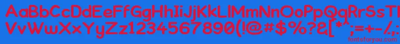 Kronika ffy Font – Red Fonts on Blue Background