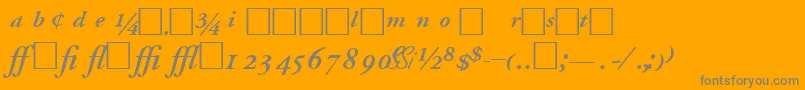 GaramondprosskBoldItalic-Schriftart – Graue Schriften auf orangefarbenem Hintergrund