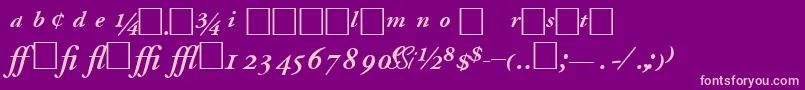 GaramondprosskBoldItalic Font – Pink Fonts on Purple Background