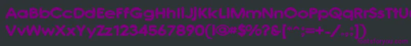 Czcionka JoshsFont – fioletowe czcionki na czarnym tle