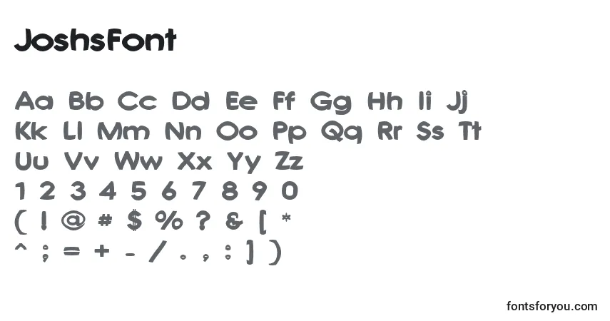characters of joshsfont font, letter of joshsfont font, alphabet of  joshsfont font