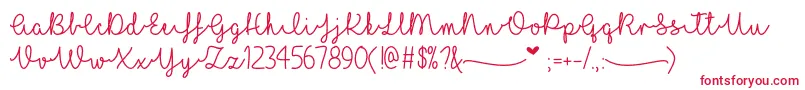 ILoveGlitterOtf Font – Red Fonts on White Background