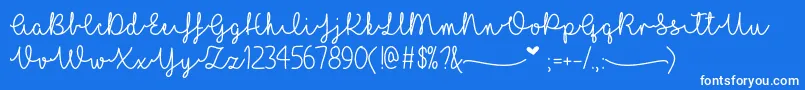 ILoveGlitterOtf-Schriftart – Weiße Schriften auf blauem Hintergrund