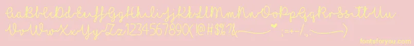 ILoveGlitterOtf-Schriftart – Gelbe Schriften auf rosa Hintergrund
