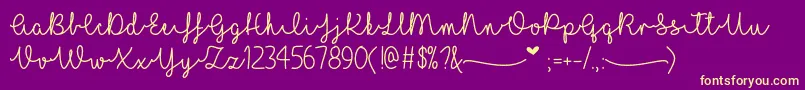 ILoveGlitterOtf Font – Yellow Fonts on Purple Background