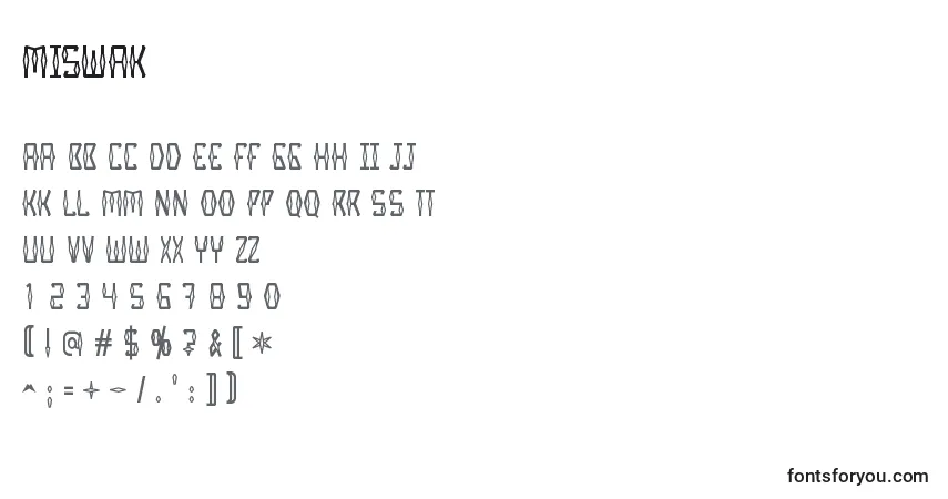 Fuente Miswak - alfabeto, números, caracteres especiales