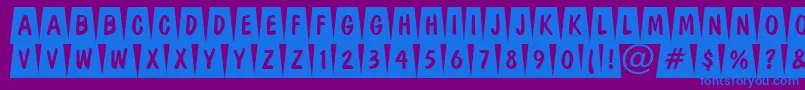 DominottlcmdvbkRegular Font – Blue Fonts on Purple Background