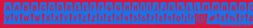 DominottlcmdvbkRegular Font – Blue Fonts on Red Background