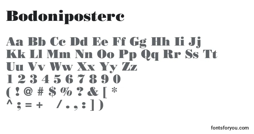 Czcionka Bodoniposterc – alfabet, cyfry, specjalne znaki