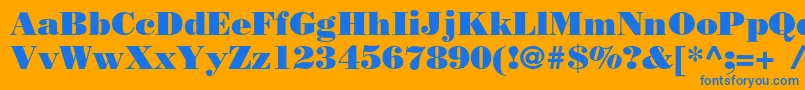 Bodoniposterc Font – Blue Fonts on Orange Background