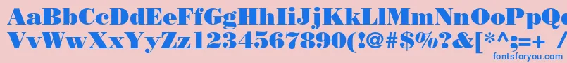 Bodoniposterc Font – Blue Fonts on Pink Background