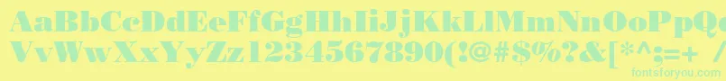 Bodoniposterc Font – Green Fonts on Yellow Background